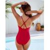 imageBlooming Jelly Womens Sexy One Piece Swimsuit Cut Out Slimming Bathing Suit V Neck Crisscross Back SwimwearRed