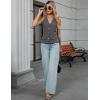 imageBlooming Jelly Womens Vest Tops V Neck Button Down Sleeveless Trendy Summer Tank Tops Dressy Ladies Business Casual OutfitsDark Grey