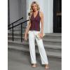 imageBlooming Jelly Womens Vest Tops V Neck Button Down Sleeveless Trendy Summer Tank Tops Dressy Ladies Business Casual OutfitsDark Red