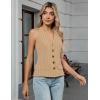 imageBlooming Jelly Womens Vest Tops V Neck Button Down Sleeveless Trendy Summer Tank Tops Dressy Ladies Business Casual OutfitsFlaxen