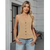 imageBlooming Jelly Womens Vest Tops V Neck Button Down Sleeveless Trendy Summer Tank Tops Dressy Ladies Business Casual OutfitsFlaxen