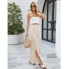 imageBlooming Jelly Women Palazzo Pants Wide Leg Center Split Casual Pants Flowy Elastic High Waisted Trousers Vacation OutfitsBeige
