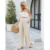imageBlooming Jelly Women Palazzo Pants Wide Leg Center Split Casual Pants Flowy Elastic High Waisted Trousers Vacation OutfitsBeige