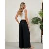 imageBlooming Jelly Women Palazzo Pants Wide Leg Center Split Casual Pants Flowy Elastic High Waisted Trousers Vacation OutfitsBlack