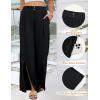 imageBlooming Jelly Women Palazzo Pants Wide Leg Center Split Casual Pants Flowy Elastic High Waisted Trousers Vacation OutfitsBlack
