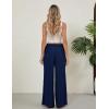 imageBlooming Jelly Women Palazzo Pants Wide Leg Center Split Casual Pants Flowy Elastic High Waisted Trousers Vacation OutfitsNavy Blue