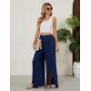 imageBlooming Jelly Women Palazzo Pants Wide Leg Center Split Casual Pants Flowy Elastic High Waisted Trousers Vacation OutfitsNavy Blue