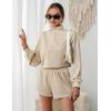 imageBlooming Jelly Womens 2 Piece Sweatsuits Vacation Brunch Loungewear Set Outfits Active Workout Matching SetsBeige