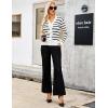 imageBlooming Jelly Womens Fall Sweaters Striped Cropped Sweater Lightweight Knit Sweater Bow V Neck Pullover SweatersWhite Black Stripe