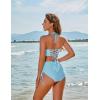 imageBlooming Jelly Womens High Waisted Bikini Sets Sexy Bandeau Tummy Control Swimsuits Halter Two Piece Ruched Bathing SuitSky Blue