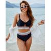 imageBlooming Jelly Womens High Waisted Bikini Sets Tummy Control Bathing Suit Color Block Swimsuits Twist Two Piece Swim SuitsBlack