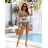 imageBlooming Jelly Womens High Waisted Bikini Sets Tummy Control Bathing Suit Color Block Swimsuits Twist Two Piece Swim SuitsGreen