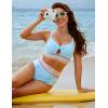 imageBlooming Jelly Womens High Waisted Bikini Sets Tummy Control Bathing Suit Color Block Swimsuits Twist Two Piece Swim SuitsSky Blue
