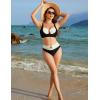 imageBlooming Jelly Womens High Waisted Bikini Sets Tummy Control Swimsuits Color Block Two Piece Bathing Suit Retro SwimwearColor Blockblack
