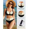 imageBlooming Jelly Womens High Waisted Bikini Sets Tummy Control Swimsuits Color Block Two Piece Bathing Suit Retro SwimwearColor Blockblack