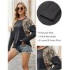 imageBlooming Jelly Womens Leopard Print Tops Oversized Crewneck Sweatshirt Long Dolman Sleeve Cheetah ShirtsDark Grey