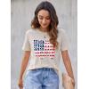 imageBlooming Jelly Womens Mama Shirt Fashion Graphic Tee Shirts Loose Fit Summer Tops Short Sleeve BlousesAmerican Flag