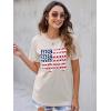 imageBlooming Jelly Womens Mama Shirt Fashion Graphic Tee Shirts Loose Fit Summer Tops Short Sleeve BlousesAmerican Flag