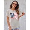 imageBlooming Jelly Womens Mama Shirt Fashion Graphic Tee Shirts Loose Fit Summer Tops Short Sleeve BlousesAmerican Flag