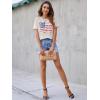 imageBlooming Jelly Womens Mama Shirt Fashion Graphic Tee Shirts Loose Fit Summer Tops Short Sleeve BlousesAmerican Flag