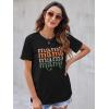 imageBlooming Jelly Womens Mama Shirt Fashion Graphic Tee Shirts Loose Fit Summer Tops Short Sleeve BlousesBlack