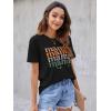 imageBlooming Jelly Womens Mama Shirt Fashion Graphic Tee Shirts Loose Fit Summer Tops Short Sleeve BlousesBlack