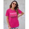 imageBlooming Jelly Womens Mama Shirt Fashion Graphic Tee Shirts Loose Fit Summer Tops Short Sleeve BlousesHot Pink