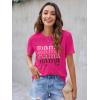 imageBlooming Jelly Womens Mama Shirt Fashion Graphic Tee Shirts Loose Fit Summer Tops Short Sleeve BlousesHot Pink