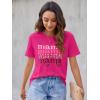 imageBlooming Jelly Womens Mama Shirt Fashion Graphic Tee Shirts Loose Fit Summer Tops Short Sleeve BlousesHot Pink
