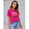 imageBlooming Jelly Womens Mama Shirt Fashion Graphic Tee Shirts Loose Fit Summer Tops Short Sleeve BlousesHot Pink