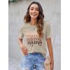 imageBlooming Jelly Womens Mama Shirt Fashion Graphic Tee Shirts Loose Fit Summer Tops Short Sleeve BlousesKhaki