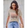 imageBlooming Jelly Womens Mama Shirt Fashion Graphic Tee Shirts Loose Fit Summer Tops Short Sleeve BlousesKhaki
