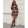 imageBlooming Jelly Womens Plaid Dresses Flannel Babydoll Dress Casual Tunic Dress Long Sleeve Fall Dresses with PocketsOrange Plaid