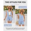 imageBlooming Jelly Womens Summer Two Piece Sets Vacation Outfits Matching Short Sets Linen Gingham Vest and ShortsBlue Plaid