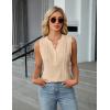 imageBlooming Jelly Womens Tank Tops Dressy Work Sleeveless Shirt Pleated V Neck Summer Blouse Business Casual OutfitsApricot