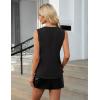 imageBlooming Jelly Womens Tank Tops Dressy Work Sleeveless Shirt Pleated V Neck Summer Blouse Business Casual OutfitsBlack