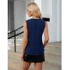 imageBlooming Jelly Womens Tank Tops Dressy Work Sleeveless Shirt Pleated V Neck Summer Blouse Business Casual OutfitsNavy Blue
