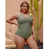 imageBlooming Jelly Womens Tummy Control Swimsuits One Piece Modest Bathing Suit Curvy Full Coverage Swim Suits SwimwearArmy Green