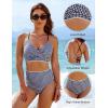 imageBlooming Jelly Womens Twist High Waisted Bikini Sets Plaid Retro Modest Swimsuits Adjustable 2 Piece Bathing SuitsBlack Plaid