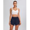 imageBlooming Jelly Womens Workout Shorts Athletic Running Shorts High Waisted Gym Exercise Shorts with PocketDark Blue