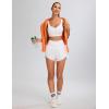 imageBlooming Jelly Womens Workout Shorts Athletic Running Shorts High Waisted Gym Exercise Shorts with PocketWhite