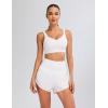 imageBlooming Jelly Womens Workout Shorts Athletic Running Shorts High Waisted Gym Exercise Shorts with PocketWhite