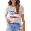 imageBlooming Jelly Womens Mama Shirt Fashion Graphic Tee Shirts Loose Fit Summer Tops Short Sleeve BlousesAmerican Flag