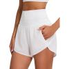imageBlooming Jelly Womens Workout Shorts Athletic Running Shorts High Waisted Gym Exercise Shorts with PocketWhite
