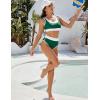 imageBlooming Jelly Women High Waisted Bikini Sets Sporty Color Block Swimsuits Two Piece High Cut Bathing SuitGreen
