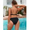 imageBlooming Jelly Women Sexy V Neck Triangle Bikini Sets Cheeky High Cut Two Piece Swimsuit Spaghetti Straps Bathing SuitBlack