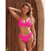 imageBlooming Jelly Women Sexy V Neck Triangle Bikini Sets Cheeky High Cut Two Piece Swimsuit Spaghetti Straps Bathing SuitBright Pink