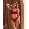 imageBlooming Jelly Women Sexy V Neck Triangle Bikini Sets Cheeky High Cut Two Piece Swimsuit Spaghetti Straps Bathing SuitRed
