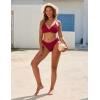 imageBlooming Jelly Women Sexy V Neck Triangle Bikini Sets Cheeky High Cut Two Piece Swimsuit Spaghetti Straps Bathing SuitRed