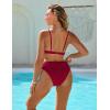 imageBlooming Jelly Women Sexy V Neck Triangle Bikini Sets Cheeky High Cut Two Piece Swimsuit Spaghetti Straps Bathing SuitRed